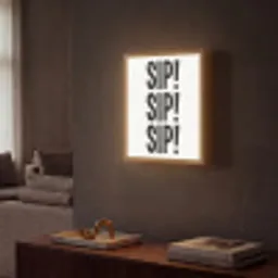 Vintage - Japandi - Decoratie - Black Light Box met batterij (Wandlamp) middel -sfeer1