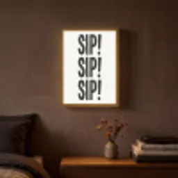 Vintage - Japandi - Decoratie - Black Light Box met batterij (Wandlamp) middel -sfeer4