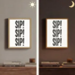 Vintage - Japandi - Decoratie - Black Light Box met batterij (Wandlamp) middel -sfeer3