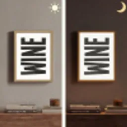 Vintage - Japandi - Wine - Decoratie Light Box met batterij (Wandlamp) middel -sfeer3