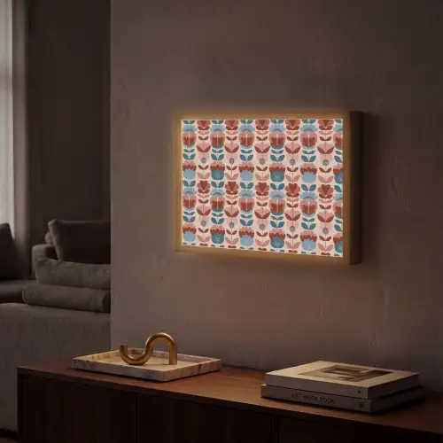 Vintage - Motief - Kleurrijk Light Box met batterij (Wandlamp) middel 907 -sfeer1