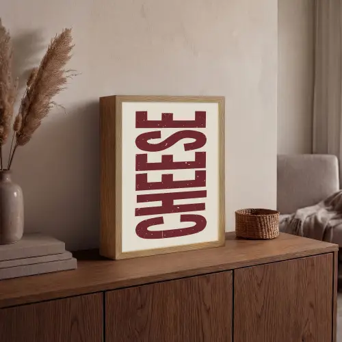 Vintage - Rood - Decoratie - Japandi Light Box met batterij (Wandlamp) middel -sfeer2
