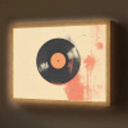 Vinylplaat - Zwart - Verfspatten - Retro Light Box met batterij (Wandlamp) middel -z3d_website