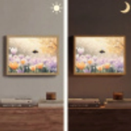 Viooltjes - bij - Zonlicht Light Box met batterij (Wandlamp) middel -sfeer3