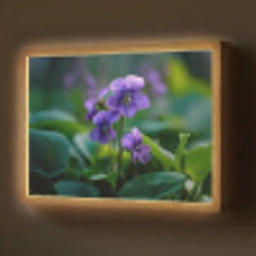 Viooltjes - Paars - Bloem - Bladeren Light Box met batterij (Wandlamp) middel -z3d_website