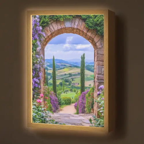 Doorkijk - Toscane - Landschap - Poort Light Box met batterij (Wandlamp) middel -z3d_website