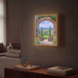 Doorkijk - Toscane - Landschap - Poort Light Box met batterij (Wandlamp) middel -sfeer1