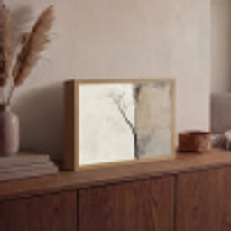 Wabi sabi - Plant - Beige Light Box met batterij (Wandlamp) middel -sfeer2
