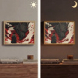 Krijger - Draak - Zwart - Rood - Rook Light Box met batterij (Wandlamp) middel -sfeer3