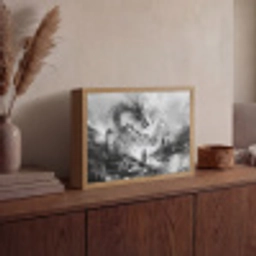 Krijger - Draak - Grijs Light Box met batterij (Wandlamp) middel -sfeer2