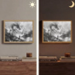 Krijger - Draak - Grijs Light Box met batterij (Wandlamp) middel -sfeer3