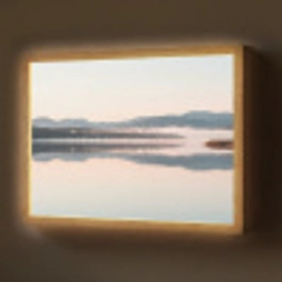 Water - Bomen - Mistlaag Light Box met batterij (Wandlamp) middel -z3d_website