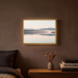 Water - Bomen - Mistlaag Light Box met batterij (Wandlamp) middel -sfeer4