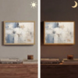 Aquarel - Abstract - Kunst Light Box met batterij (Wandlamp) middel -sfeer3
