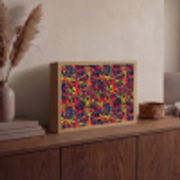 Waterverf - Rood - Geel Light Box met batterij (Wandlamp) middel 907 -sfeer2