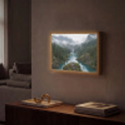 Waterval - Bomen - Bergen Light Box met batterij (Wandlamp) middel -sfeer1