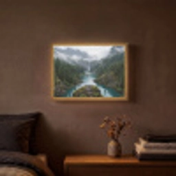 Waterval - Bomen - Bergen Light Box met batterij (Wandlamp) middel -sfeer4