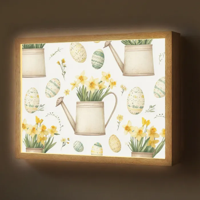 Gieter - Bloemen - Eieren Light Box met batterij (Wandlamp) middel -z3d_website