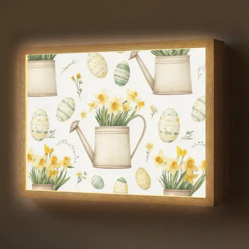 Gieter - Bloemen - Eieren Light Box met batterij (Wandlamp) middel -z3d_website