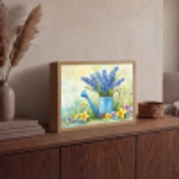 Gieter - Lavendel - Bloesems Light Box met batterij (Wandlamp) middel -sfeer2