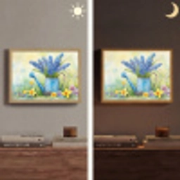 Gieter - Lavendel - Bloesems Light Box met batterij (Wandlamp) middel -sfeer3