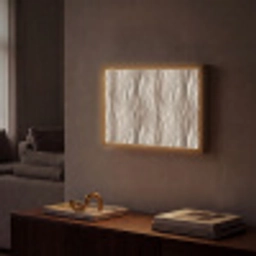 Golven - 3D - Crème Light Box met batterij (Wandlamp) middel 907 -sfeer1