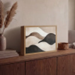 Golven - Abstract - Beige Light Box met batterij (Wandlamp) middel -sfeer2