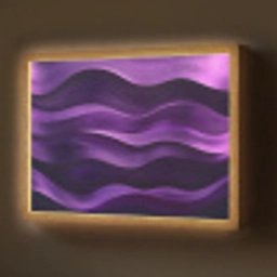 Golven - Abstract - Paars Light Box met batterij (Wandlamp) middel -z3d_website