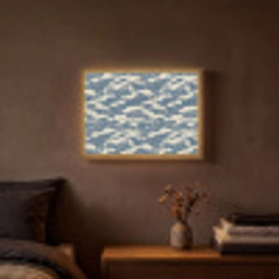 Golven - Klassiek - Blauw Light Box met batterij (Wandlamp) middel 907 -sfeer4