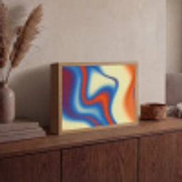 Golven - Kleurrijk - Abstract Light Box met batterij (Wandlamp) middel -sfeer2