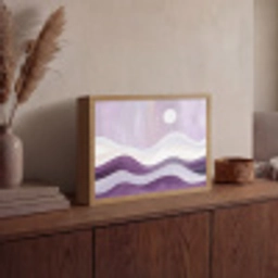 Golven - Heuvels - Abstract - Paars Light Box met batterij (Wandlamp) middel -sfeer2