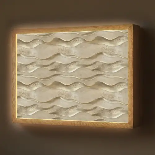 Golven - Patroon - Goud Light Box met batterij (Wandlamp) middel 907 -z3d_website