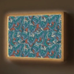 Golven - Retro - Blauw - Patroon Light Box met batterij (Wandlamp) middel 907 -z3d_website