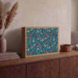 Golven - Retro - Blauw - Patroon Light Box met batterij (Wandlamp) middel 907 -sfeer2