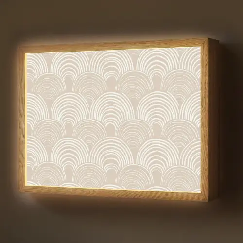 Golven - Structuur - Beige Light Box met batterij (Wandlamp) middel 907 -z3d_website