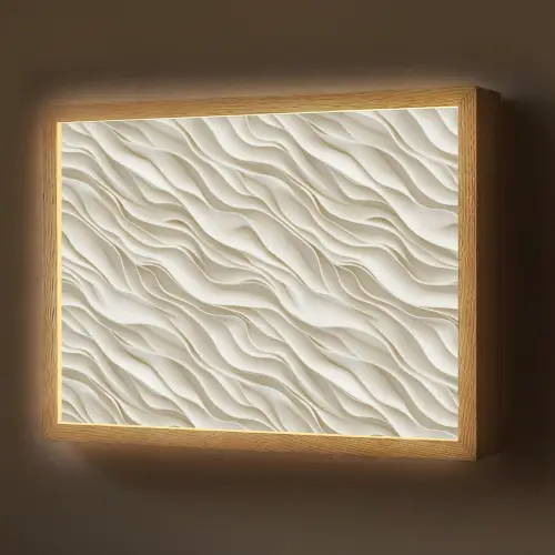 Golven - Wit - Minimalistisch Light Box met batterij (Wandlamp) middel 907 -z3d_website