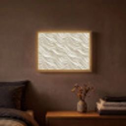 Golven - Wit - Minimalistisch Light Box met batterij (Wandlamp) middel 907 -sfeer4