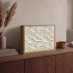 Golven - Wit - Minimalistisch Light Box met batterij (Wandlamp) middel 907 -sfeer2