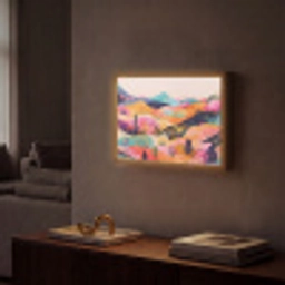 Golvende heuvels - Abstracte planten - Dromerig Light Box met batterij (Wandlamp) middel -sfeer1