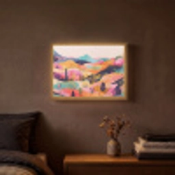 Golvende heuvels - Abstracte planten - Dromerig Light Box met batterij (Wandlamp) middel -sfeer4