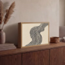 Golvend - Lijnen - Abstract - Silhouet Light Box met batterij (Wandlamp) middel -sfeer2