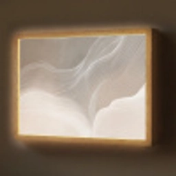 Golvende lijnen - Luchtstromen - Harmonieus Light Box met batterij (Wandlamp) middel -z3d_website
