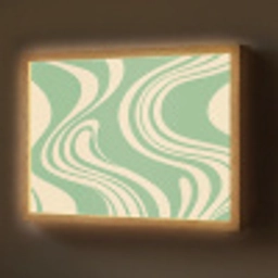 Golvende lijnen - Mintgroen - Dansende vormen Light Box met batterij (Wandlamp) middel -z3d_website
