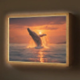 Walvis - Zon - Zee Light Box met batterij (Wandlamp) middel -z3d_website