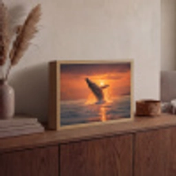 Walvis - Zon - Zee Light Box met batterij (Wandlamp) middel -sfeer2