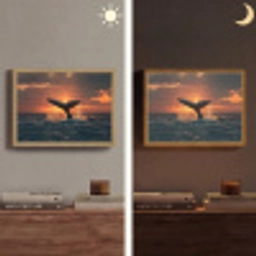 Walvis staart - Water - Zonsondergang Light Box met batterij (Wandlamp) middel -sfeer3
