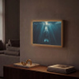 Walvis - Water - Zonnestralen - Blauw Light Box met batterij (Wandlamp) middel -sfeer1