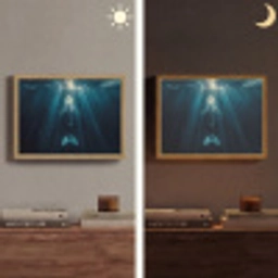 Walvis - Water - Zonnestralen - Blauw Light Box met batterij (Wandlamp) middel -sfeer3