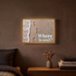 Where to next - Strand - Voetstappen Light Box met batterij (Wandlamp) middel -sfeer4