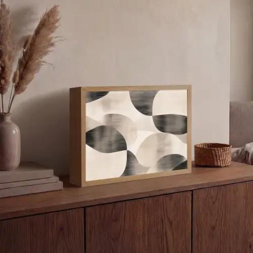 Grillige vormen - Subtiele overgangen - Dynamisch Light Box met batterij (Wandlamp) middel -sfeer2